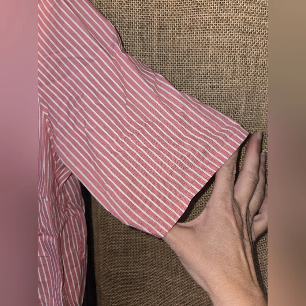 NWOT Women's Anne Klein Pink White Striped Button Up Size Small - Picture 4 of 13